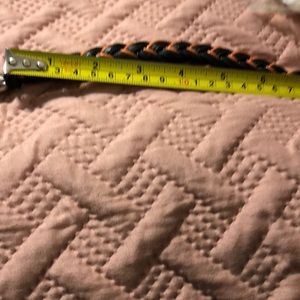 Black and orange men’s leather bracelet